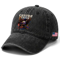 Crayon Eater Washed Cotton Baseball Cap Funny Eagle 250th Anniversary Veterans Gifts