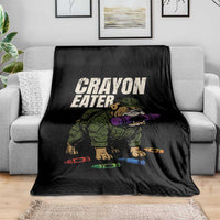 Crayon Eater Throw Blanket Funny Bulldog Military Corps Proud Soldier Family - Wonder Print Shop