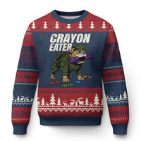 Crayon Eater Ugly Christmas Sweater Funny Bulldog Military Corps Proud Soldier Family - Wonder Print Shop