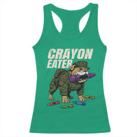 Crayon Eater Racerback Tank Top Funny Bulldog Military Corps Proud Soldier Family - Wonder Print Shop