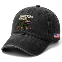 Crayon Eater Washed Cotton Baseball Cap Funny Bulldog Military Corps Proud Soldier Family