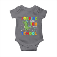 100 Days Of School Dinosaur Baby Onesie Trex Dino Skateboard Skateboarding Boys Roaring Into 100th Day
