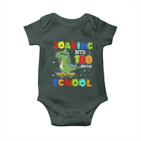 100 Days Of School Dinosaur Baby Onesie Trex Dino Skateboard Skateboarding Boys Roaring Into 100th Day