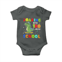 100 Days Of School Dinosaur Baby Onesie Trex Dino Skateboard Skateboarding Boys Roaring Into 100th Day