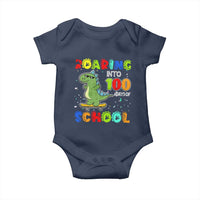 100 Days Of School Dinosaur Baby Onesie Trex Dino Skateboard Skateboarding Boys Roaring Into 100th Day