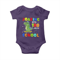 100 Days Of School Dinosaur Baby Onesie Trex Dino Skateboard Skateboarding Boys Roaring Into 100th Day