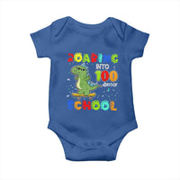 100 Days Of School Dinosaur Baby Onesie Trex Dino Skateboard Skateboarding Boys Roaring Into 100th Day