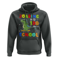 100 Days Of School Dinosaur Hoodie Trex Dino Skateboard Skateboarding Boys Roaring Into 100th Day