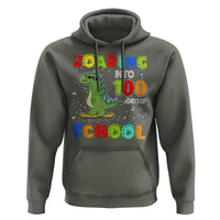 100 Days Of School Dinosaur Hoodie Trex Dino Skateboard Skateboarding Boys Roaring Into 100th Day