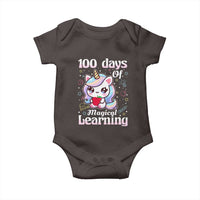 100th Day Of School Unicorn Girls Baby Onesie Magical Learning