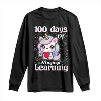 100th Day Of School Unicorn Girls Long Sleeve Shirt Magical Learning