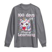 100th Day Of School Unicorn Girls Long Sleeve Shirt Magical Learning