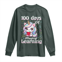 100th Day Of School Unicorn Girls Long Sleeve Shirt Magical Learning