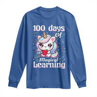 100th Day Of School Unicorn Girls Long Sleeve Shirt Magical Learning