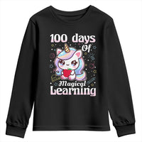 100th Day Of School Unicorn Girls Youth Sweatshirt Magical Learning