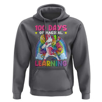 100 Days Of School Hoodie Rainbow Dabbing Unicorn Magic Learning Girls Gift