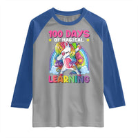 100 Days Of School Raglan Shirt Rainbow Dabbing Unicorn Magic Learning Girls Gift