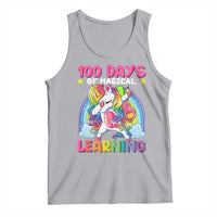 100 Days Of School Tank Top Rainbow Dabbing Unicorn Magic Learning Girls Gift