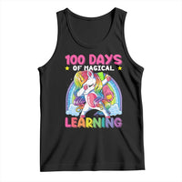100 Days Of School Tank Top Rainbow Dabbing Unicorn Magic Learning Girls Gift