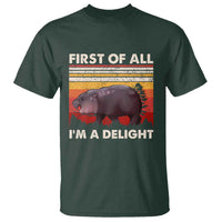 Moo Deng T Shirt First Of All I'm A Delight Sarcastic Angry Pygmy Hippo