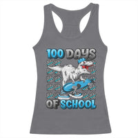 100 Days of School 100th Day Dinosaur Racerback Tank Top