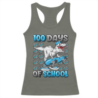 100 Days of School 100th Day Dinosaur Racerback Tank Top