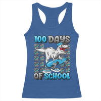 100 Days of School 100th Day Dinosaur Racerback Tank Top