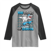 100 Days of School 100th Day Dinosaur Raglan Shirt