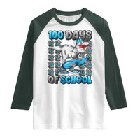 100 Days of School 100th Day Dinosaur Raglan Shirt