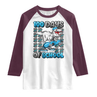 100 Days of School 100th Day Dinosaur Raglan Shirt