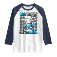 100 Days of School 100th Day Dinosaur Raglan Shirt