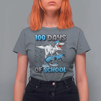 100 Days of School 100th Day Dinosaur T Shirt For Women - Wonder Print Shop