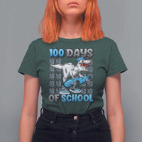 100 Days of School 100th Day Dinosaur T Shirt For Women - Wonder Print Shop
