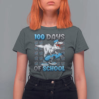 100 Days of School 100th Day Dinosaur T Shirt For Women - Wonder Print Shop