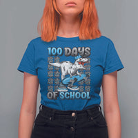 100 Days of School 100th Day Dinosaur T Shirt For Women - Wonder Print Shop