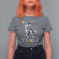 100 Days Of School T Shirt For Women Funny Cool Dinosaur Trex 100 Days Smarter - Wonder Print Shop