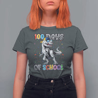 100 Days Of School T Shirt For Women Funny Cool Dinosaur Trex 100 Days Smarter - Wonder Print Shop