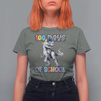 100 Days Of School T Shirt For Women Funny Cool Dinosaur Trex 100 Days Smarter - Wonder Print Shop