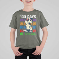 100 Days of School 100th Day Dino T Shirt For Kid - Wonder Print Shop