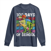100th Day Of School Long Sleeve Shirt 100 Days Dino Dinosaur