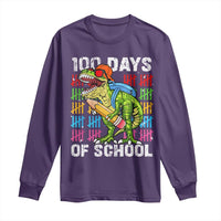100th Day Of School Long Sleeve Shirt 100 Days Dino Dinosaur