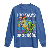100th Day Of School Long Sleeve Shirt 100 Days Dino Dinosaur