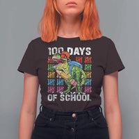 100th Day Of School T Shirt For Women 100 Days Dino Dinosaur