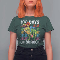 100th Day Of School T Shirt For Women 100 Days Dino Dinosaur