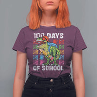 100th Day Of School T Shirt For Women 100 Days Dino Dinosaur