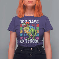 100th Day Of School T Shirt For Women 100 Days Dino Dinosaur