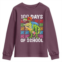 100th Day Of School Youth Sweatshirt 100 Days Dino Dinosaur
