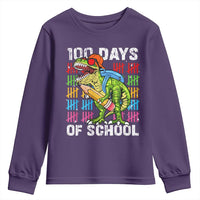 100th Day Of School Youth Sweatshirt 100 Days Dino Dinosaur