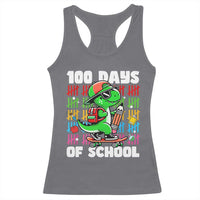 100 Days of School 100th Day Dino Racerback Tank Top Trex Dino Skateboard Skateboarding Boys Gift