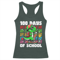 100 Days of School 100th Day Dino Racerback Tank Top Trex Dino Skateboard Skateboarding Boys Gift